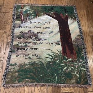 Christian Religious The Lord Promises... Woven Tapestry Throw Blanket 50x62”